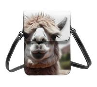 BSCKKDMN Petit sac à bandoulière drôle d'alpaga lama pour femme sac à main pour téléphone portable sac à main en cuir PU avec bandoulière