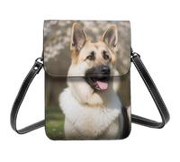 BSCKKDMN Petit sac à bandoulière en cuir PU avec bandoulière pour femme Motif berger allemand