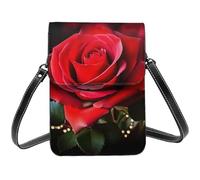 BSCKKDMN Petit sac à bandoulière en cuir PU avec bandoulière pour femme Motif rose