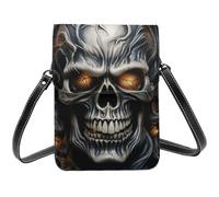 BSCKKDMN Petit sac à bandoulière en cuir PU avec bandoulière pour femme Motif tête de mort