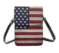 BSCKKDMN Petit sac à bandoulière en cuir PU avec motif drapeau américain pour femme