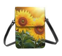 BSCKKDMN Petit sac à bandoulière en cuir synthétique avec bandoulière pour femme Motif tournesol