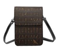 BSCKKDMN Petit sac à bandoulière en cuir synthétique avec motif hiéroglyphe égyptien antique pour femme