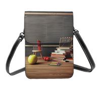 BSCKKDMN Petit sac à bandoulière en cuir synthétique pour enseignant, salle de classe, tableau noir, pour femme, sac à main pour téléphone portable, sac portefeuille avec bandoulière