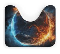 BSCKKDMN Planet Ice and Fire Tapis de toilette en forme de U ultra doux super absorbant en microfibre antidérapant
