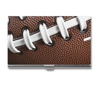 BSCKKDMN Porte-cartes de visite fin et portable en métal avec lacets de football américain pour homme et femme