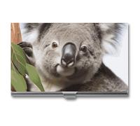 BSCKKDMN Porte-cartes de visite fin et portable en métal avec motif koala pour homme et femme