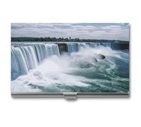 BSCKKDMN Porte-cartes de visite fin et portable en métal pour cartes de visite Niagara Falls - Pour homme et femme
