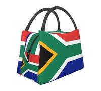 BSCKKDMN Sac à déjeuner isotherme avec drapeau de l'Afrique du Sud pour homme et femme, grande boîte à déjeuner étanche, réutilisable, sac isotherme pour le travail, les pique-niques, les voyages