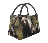 BSCKKDMN Sac à déjeuner isotherme Mother Bear And Her Cubs pour homme et femme, grande boîte à déjeuner étanche, réutilisable, sac de transport de nourriture pour le travail, les pique-niques, les