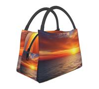 BSCKKDMN Sac à déjeuner isotherme Sea And Sunset pour homme et femme, grande boîte à déjeuner étanche, réutilisable, sac fourre-tout isotherme pour le travail, les pique-niques, les voyages