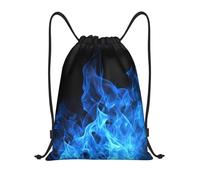 BSCKKDMN Sac à dos avec cordon de serrage pour femmes et hommes, sac à cordon imperméable, sac de sport léger, noir, Medium