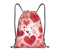 BSCKKDMN Sac à dos avec cordon de serrage pour femmes et hommes, sac à cordon imperméable, sac de sport léger motif Saint-Valentin