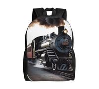 BSCKKDMN Sac à dos de voyage pour ordinateur portable pour femme et homme, imperméable, léger, mignon, sac à dos décontracté avec train à vapeur