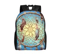 BSCKKDMN Sac à dos de voyage pour ordinateur portable pour femme et homme, imperméable, léger, mignon, sac à dos décontracté avec filet de rêve