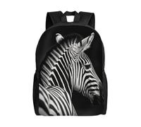 BSCKKDMN Sac à dos de voyage pour ordinateur portable pour femme et homme, sac à dos léger et mignon, sac à dos décontracté zébré noir et blanc