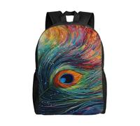 BSCKKDMN Sac à dos de voyage pour ordinateur portable pour femme et homme, sac à dos léger et mignon, sac à dos coloré paon décontracté
