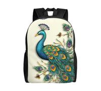 BSCKKDMN Sac à dos de voyage pour ordinateur portable pour homme et femme, imperméable, léger, joli motif paon, sac à dos décontracté