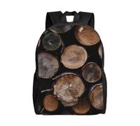 BSCKKDMN Sac à dos de voyage pour ordinateur portable pour homme et femme, imperméable, léger, mignon, en bois marron et noir, sac à dos décontracté