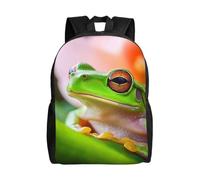 BSCKKDMN Sac à dos de voyage pour ordinateur portable pour homme et femme, imperméable, léger, mignon, motif grenouille, sac à dos décontracté