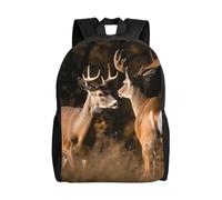 BSCKKDMN Sac à dos de voyage pour ordinateur portable pour homme et femme, imperméable, léger, mignon, sac à dos décontracté avec deux cerfs