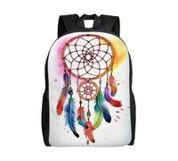 BSCKKDMN Sac à dos de voyage pour ordinateur portable pour homme et femme, imperméable, léger, mignon, sac à dos aquarelle attrape-rêves, sac à dos décontracté