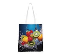 BSCKKDMN Sac fourre-tout Western Music pour femme, sacs à bandoulière en toile avec poches, sac de courses mignon réutilisable, Fruits d'eau, Taille unique