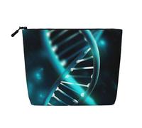 BSCKKDMN Science Gene - Trousse de maquillage pour femme, étanche, en lin, légère, à fermeture éclair, trousse de toilette de voyage, organisateur de pinceaux de maquillage, sac de rangement