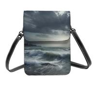 BSCKKDMN Stormy Sea Petit sac à bandoulière pour femme en cuir PU avec bandoulière