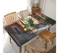 BSCKKDMN Street of Italy - Nappe élastique ajustée, rectangulaire, imperméable et facile à nettoyer, pour restaurant, pique-nique, terrasse, fête, décoration, 76,2 x 152,4 cm