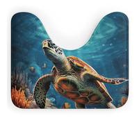 BSCKKDMN Tapis de toilette en forme de U ultra doux et super absorbant en microfibre antidérapant Motif tortues de mer