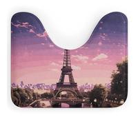 BSCKKDMN Tapis de toilette en forme de U ultra doux et super absorbant en microfibre antidérapant Motif Paris