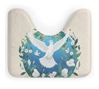 BSCKKDMN Tapis de toilette en forme de U ultra doux, super absorbant, antidérapant, en microfibre, motif paix sur terre