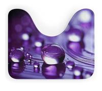 BSCKKDMN Tapis de toilette en forme de U ultra doux, super absorbant, antidérapant, en microfibre, motif gouttes violettes