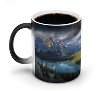 BSCKKDMN Tasse à café magique en céramique de 325 ml - Sensible à la chaleur - Changement de couleur - Tasse à café Banff National Park - Pour homme et femme