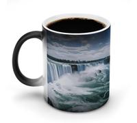 BSCKKDMN Tasse à café magique en céramique de 325 ml - Sensible à la chaleur - Changement de couleur - Tasse à café Niagara Falls - Pour homme et femme