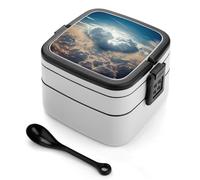 BSCKKDMN The Has A Heart Shape Bento Box Adult Lunch Box All-in-One Empilable Bento Lunch Box with Compartiments Lunch Box Double Layer Lunch Box Lunch Box Lunch Box Lunch Container pour le travail