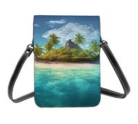 BSCKKDMN Tropical Island Petit sac à bandoulière pour femme en cuir PU avec bandoulière
