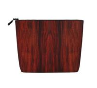 BSCKKDMN Trousse de maquillage en bois rouge pour femme, étanche, trousse de maquillage de voyage légère à fermeture éclair, trousse de toilette de voyage, organisateur de pinceaux de maquillage, sac