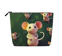 BSCKKDMN Trousse de maquillage mignonne en lin imperméable avec fermeture éclair pour femme, trousse de toilette de voyage légère avec fermeture éclair, sac de rangement pour pinceaux de maquillage