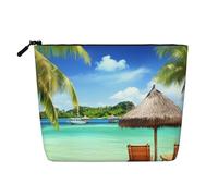 BSCKKDMN Trousse de maquillage pour femme - Imperméable - En lin - Légère - Fermeture éclair - Trousse de toilette de voyage - Sac de rangement pour pinceaux de maquillage