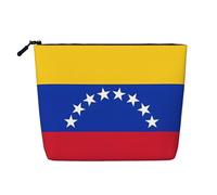BSCKKDMN Trousse de maquillage pour femme, motif drapeau du Venezuela, étanche, trousse de toilette de voyage légère à fermeture éclair, sac de rangement pour pinceaux de maquillage
