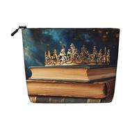 BSCKKDMN Trousse de maquillage vintage pour femme, étanche, en lin, légère avec fermeture éclair, trousse de toilette de voyage, organisateur de pinceaux de maquillage, sac de rangement