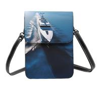 BSCKKDMN Yacht Petit sac à bandoulière pour femme en cuir PU avec bandoulière