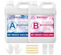 BSCPAM 20A Silicone pour Moulage, 4000ml Liquide Translucide, Mélanger 1:1 Caoutchouc Silicone Rapidement Sèche, Savons Artisanaux, Bougies, Moules en Résine