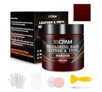 BSCPAM Kit Reparation Cuir Pourpre,Balsam pour Recoloriage Cuir,Peinture Cuir Liquide,Vinyle Teinture Cuir Réparation pour Canapés,Sièges Voiture,Chaussures,Selle,Blouson en Cuir Griffures/Taches