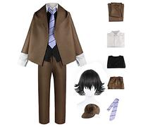 BSD Costume de cosplay Dazai Osamu Nakahara Chuuya/Yosano Akiko, tenue de cosplay, anime Nakajima Atsushi, uniforme de détective Atsushi, pantalon ou jupe chemise, ensemble complet avec perruque