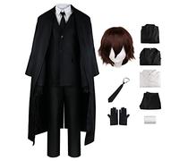 BSD Costume de cosplay Dazai Osamu Nakahara Chuuya/Yosano Akiko, tenue de cosplay, anime Nakajima Atsushi, uniforme de détective Atsushi, pantalon ou jupe chemise, ensemble complet avec perruque