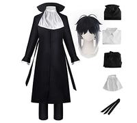 BSD Costume de cosplay Dazai Osamu Nakahara Chuuya/Yosano Akiko, tenue de cosplay, anime Nakajima Atsushi, uniforme de détective Atsushi, pantalon ou jupe chemise, ensemble complet avec perruque