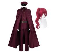 BSD Ookura Teruko Costume de cosplay Ranpo Edogawa, cape noire ou rouge, pantalon uniforme avec casquette, ensemble complet, tenue de cosplay, Halloween, Noël, carnaval, fête, jeu de rôle